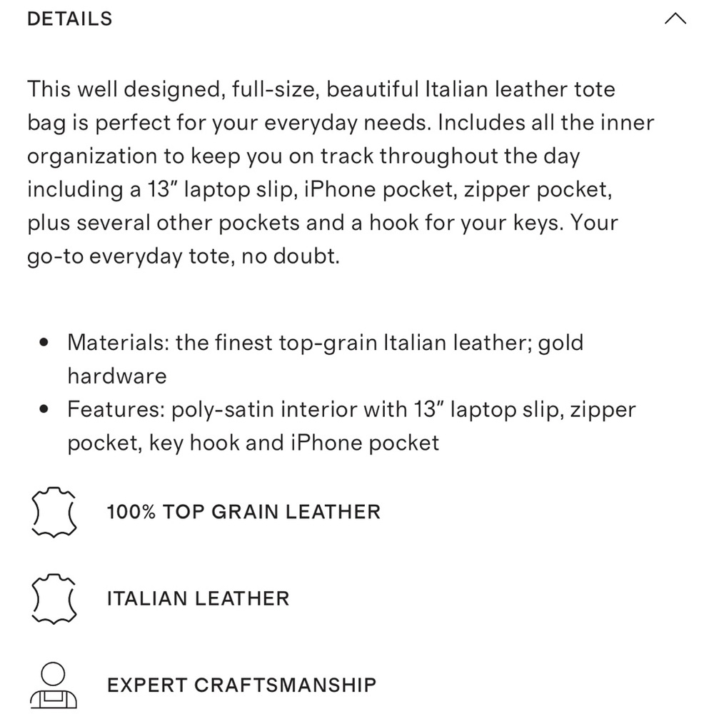 Classic Black Leather Tote Bag - Picture 10 of 11
